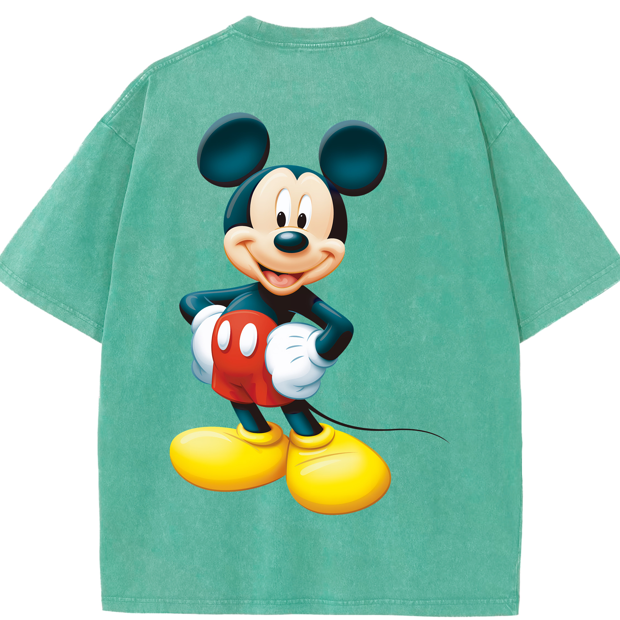 （画像用） ミッキーマウス Mickey Mouse 綿100% ヴィンテージ風 半袖Tシャツ（背面プリント）